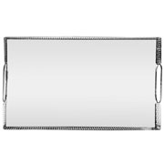 Bandeja de metal Marbella espelhada prata 32x20 cm. 