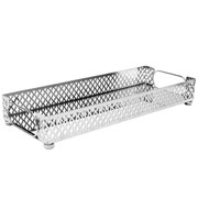 Bandeja de metal Marbella espelhada prata  32x12 cm 