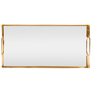 Bandeja de metal Marbella espelhada dourada  32x12 cm 