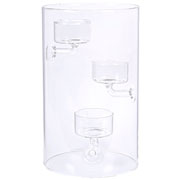 Castiçal de vidro para três velas 20x12 cm 