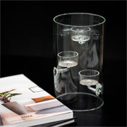 Castiçal de vidro para três velas 20x12 cm 