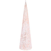 Árvore de natal em metal com led branco e dourado 60 cm 
