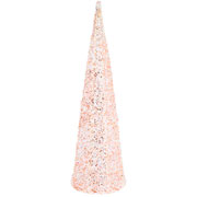 Árvore de natal em metal com led branco e dourado 40 cm 