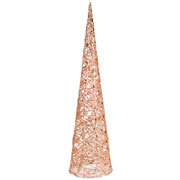 Árvore de natal em metal e sisal com led dourado 80 cm 