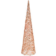 Árvore de natal em metal e sisal com led dourado 60 cm 