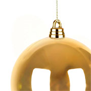 Bola natalina dourada 30 cm 