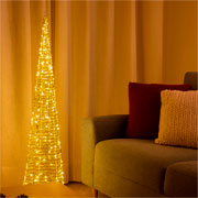 Árvore de natal em metal dourado 450 leds bivolt 1 metro 