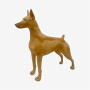 Escultura em resina cachorro bege 24x17 cm 