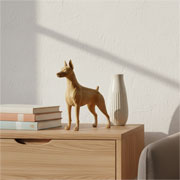 Escultura em resina cachorro bege 24x17 cm 