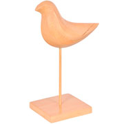 Escultura em poliresina pássaro bege 20x10 cm 