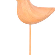 Escultura em poliresina pássaro bege 20x10 cm 