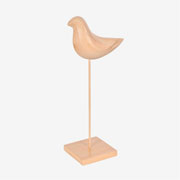 Escultura passáro em poliresina bege 28x13 cm 