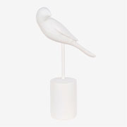 Escultura em resina pássaro off white 27x21 cm 