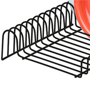 Organizador de pratos de aço preto fosco 18,5x20 cm. 