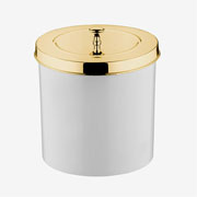 Lixeira em aço branco e dourado 05 litros 