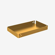 Bandeja em aço retangular dourado 26x15 cm 