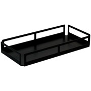 Bandeja de aço retangular vazada preta 10x20 cm 