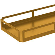 Bandeja de aço retangular vazada dourado 10x20 cm 