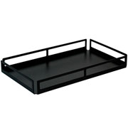 Bandeja de Aço Retangular Vazada Preto 15x25 cm 