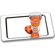 Bandeja em inox Atina retangular 37x23 cm 