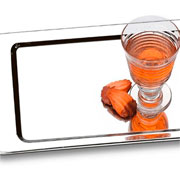 Bandeja em inox Atina retangular 37x23 cm 