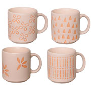 Jogo de caneca em cerâmica capri 235 ml 4 peças 