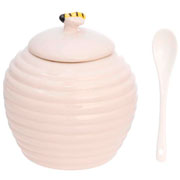Açucareiro de porcelana Bee com colher branco 300 ml 