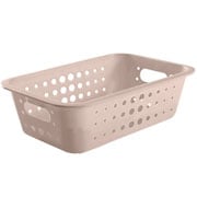 Cesta organizadora baixa bege 29x19 cm 