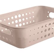 Cesta organizadora baixa bege 29x19 cm 
