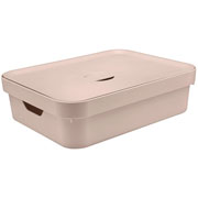 Caixa organizadora cube com tampa bege 45x35 cm 