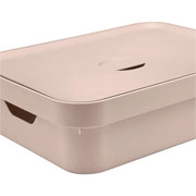 Caixa organizadora cube com tampa bege 45x35 cm 