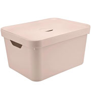 Caixa organizadora cube com tampa bege 46x36 cm 