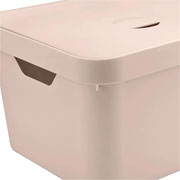 Caixa organizadora cube com tampa bege 46x36 cm 