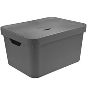 Caixa organizadora cube com tampa chumbo 46x36 cm 