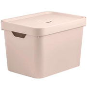 Caixa organizadora cube com tampa bege 36x27 cm 