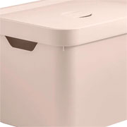 Caixa organizadora cube com tampa bege 36x27 cm 