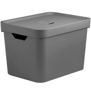 Caixa organizadora cube com tampa chumbo 36x27 cm 
