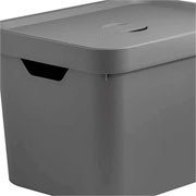 Caixa organizadora cube com tampa chumbo 36x27 cm 