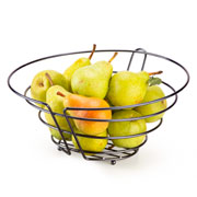 Fruteira de metal Onix cromada 31x14 cm 