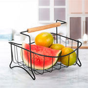 Fruteira de mesa em aço Eco preta 26x25 cm 