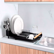 Escorredor de louça extensível preto 31x20 cm 