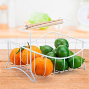 Fruteira de mesa em aço Eco off white 26x25 cm 