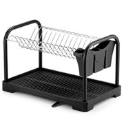 Escorredor de louças em aço cromado duplo Master preto 43x26 cm 