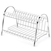 Escorredor de louças em aço max duplo 40x27 cm. 