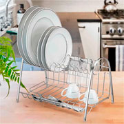 Escorredor de louças em aço max duplo 40x27 cm. 