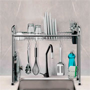 Escorredor de louças em aço cromado Rack 60x54 cm 