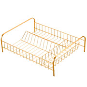 Escorredor de louça em aço dourado 46x36 cm 