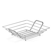Fruteira de metal quadrada cromo fosco 33x28 cm 