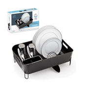 Escorredor de louças de inox Deluxe preto 50x32 cm 