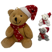 Enfeite mini urso para árvore de natal sortido 15 cm. 